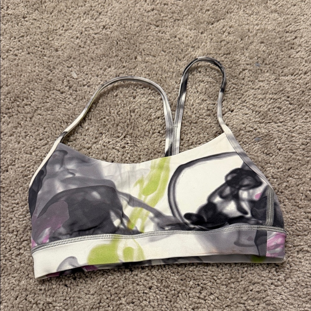lululemon athletica White Multi-Color Printed Sports Bra